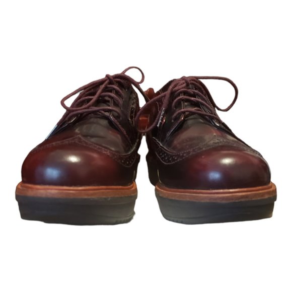 Clark’s Teadale Maira Oxford Shoe 8 1/2 M Red/Brown Platform Wing-tip Leather! - Picture 8 of 13